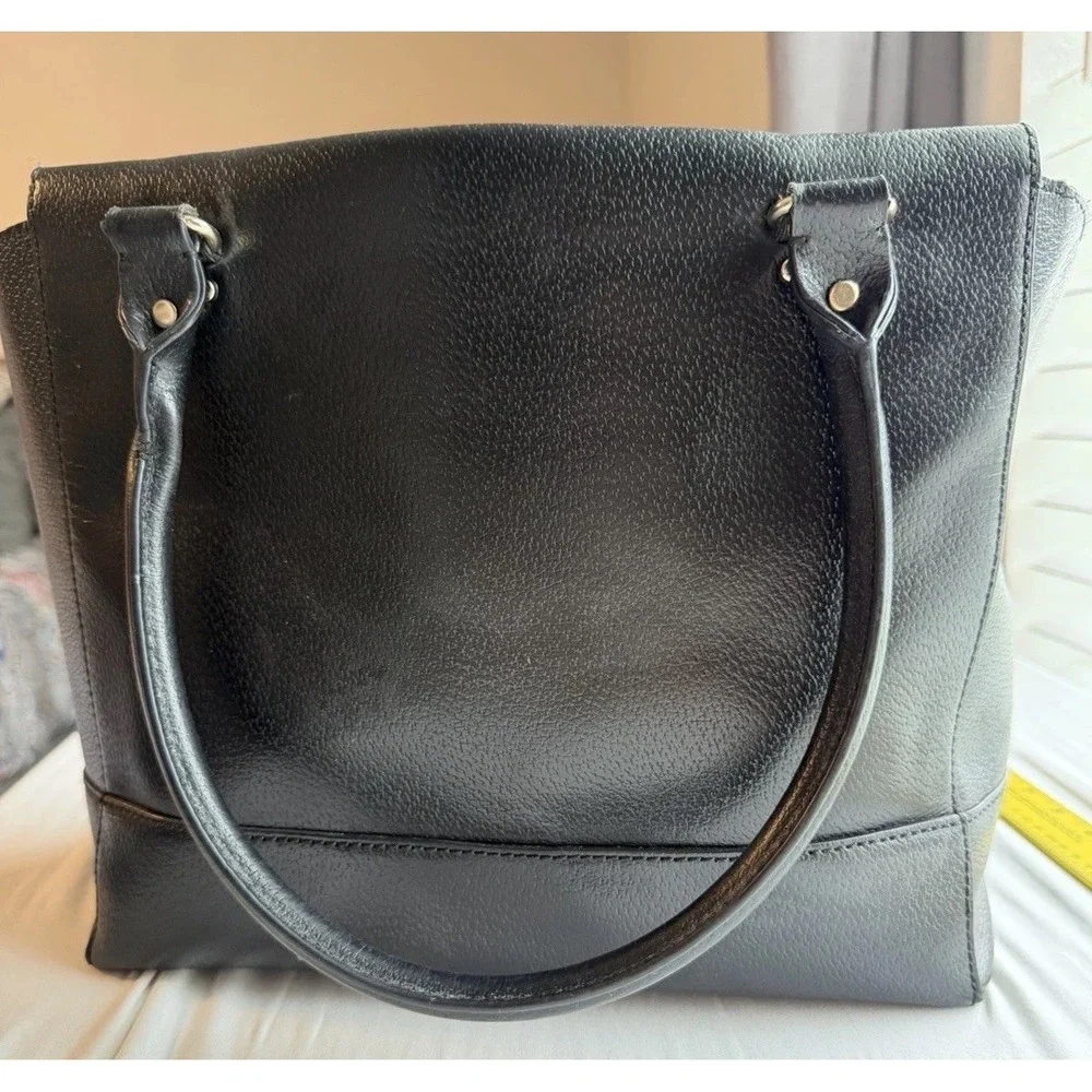 Kate Spade Wellesley Camryn Black Pebbles Leather Tote Bag Purse 16x12x6